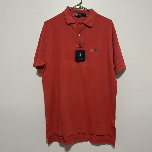 Polo Ralph NWT Lauren Coral Red Cotton Polo Shirt Size Medium‎ - Picture 1 of 5